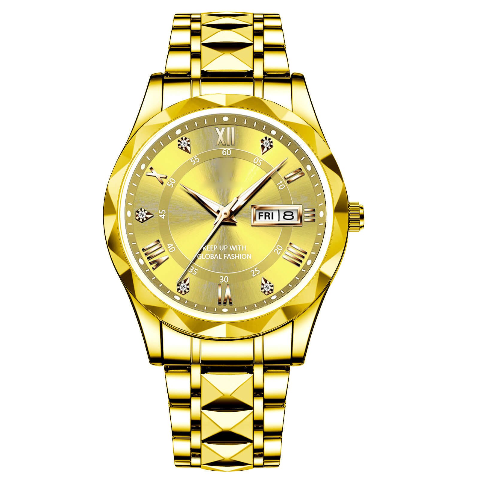 🔥LAST DAY SALE🎁Waterproof Luminous Stainless Steel Two-tone Quartz Men's Watch