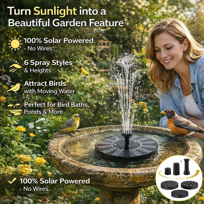 ⛲ Solar Garden Fountain Pump 🔥