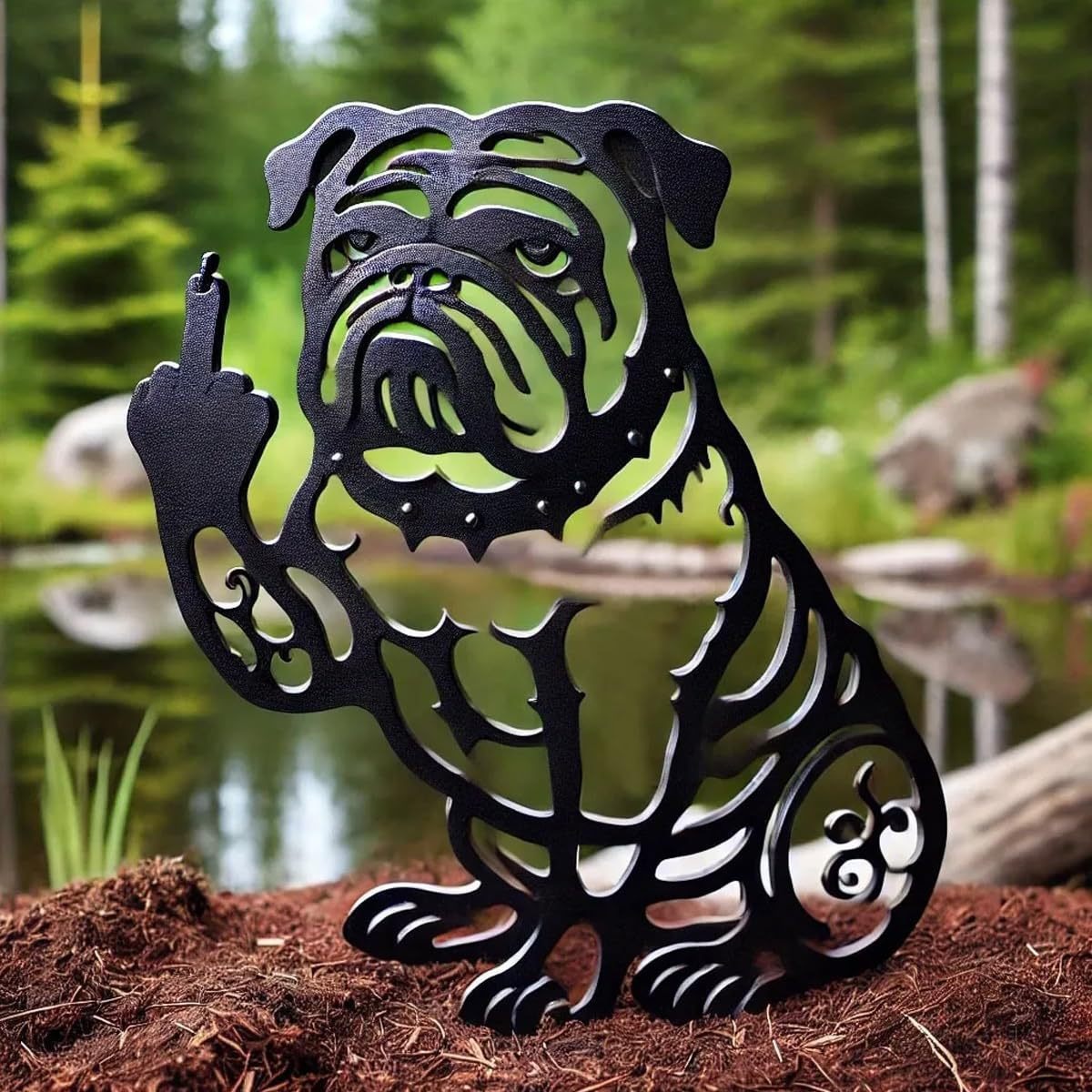 🔥LAST DAY 60% OFF - 👣Peeping Bigfoot Middle Finger Peek a Boo Flipping Off Metal Sign Deco