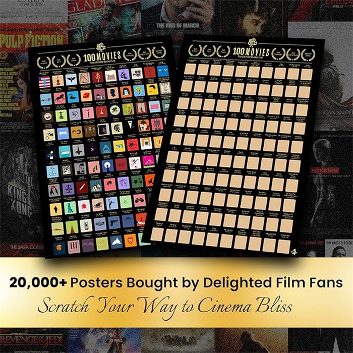 Top 100 Movies Scratch Off Poster