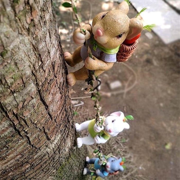 🔥Last Day 70% OFF - 🐇Handcrafted Bunny Climber Garden Ornament