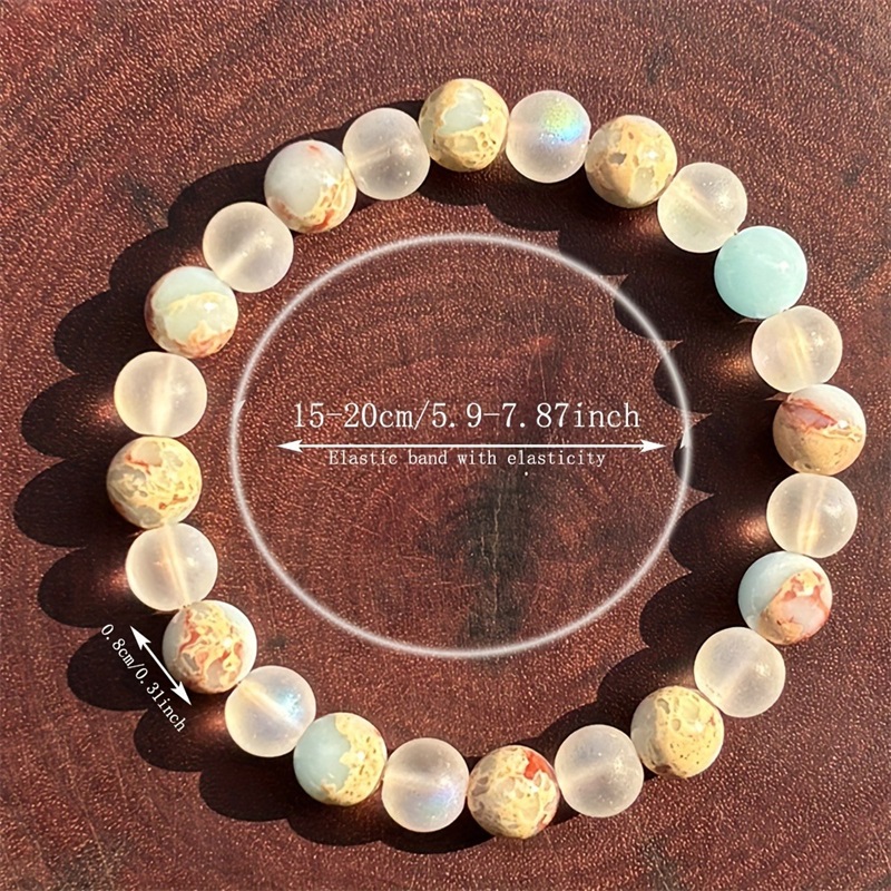 Shoushan Stone Matte Rainbow Crystal Bracelet