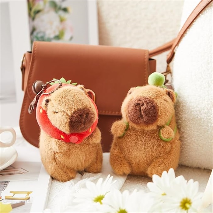 Capybara Plush Keychain Christmas Gift