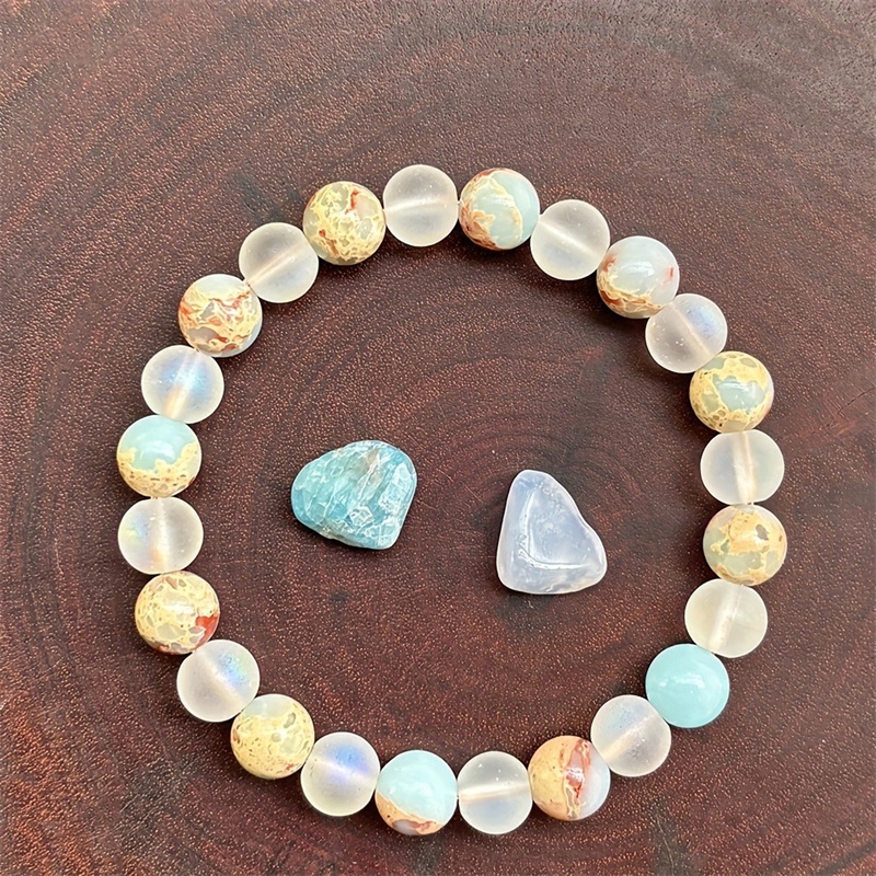 Shoushan Stone Matte Rainbow Crystal Bracelet
