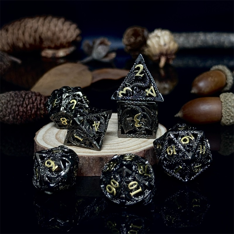 🔥Hot Sale 60%OFF-Hollowed Metal Dice Set Dragon🐲