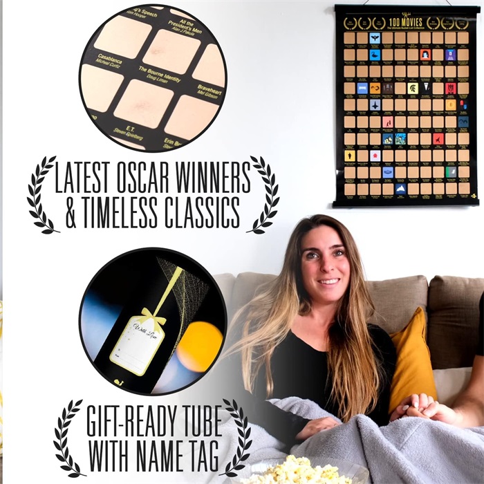 Top 100 Movies Scratch Off Poster