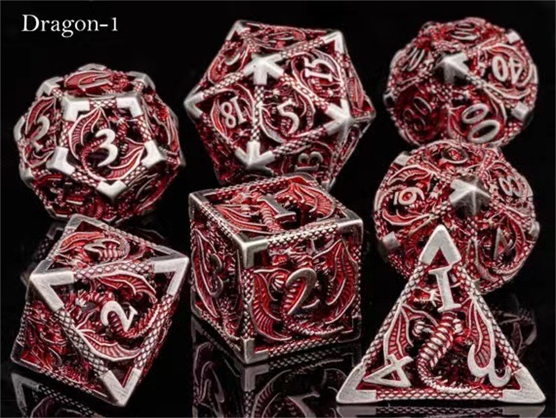 🔥Hot Sale 60%OFF-Hollowed Metal Dice Set Dragon🐲