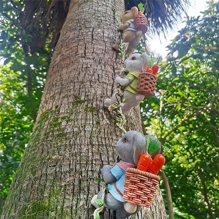 🔥Last Day 70% OFF - 🐇Handcrafted Bunny Climber Garden Ornament