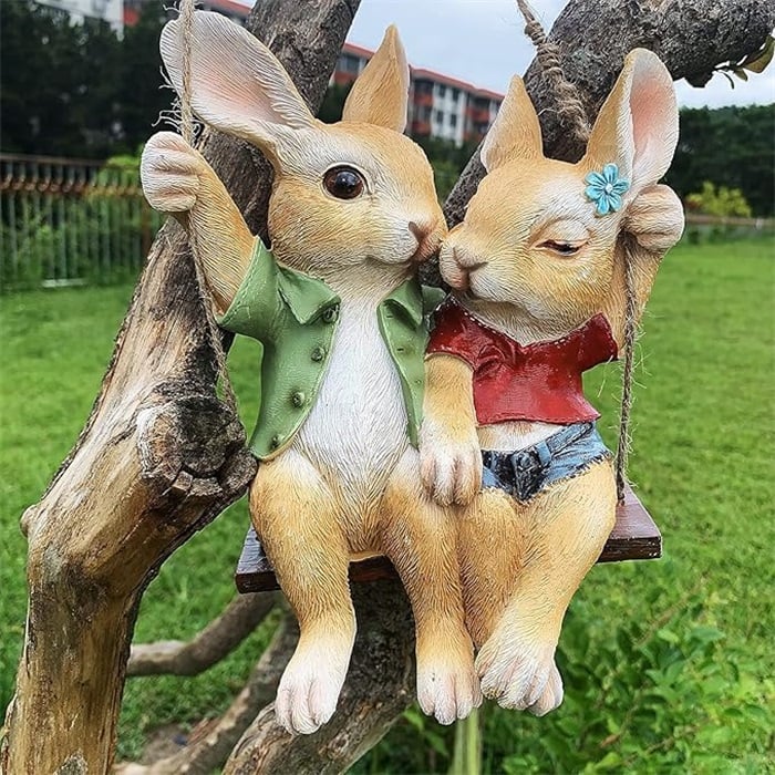 🔥Last Day 70% OFF - 🐇Handcrafted Bunny Climber Garden Ornament
