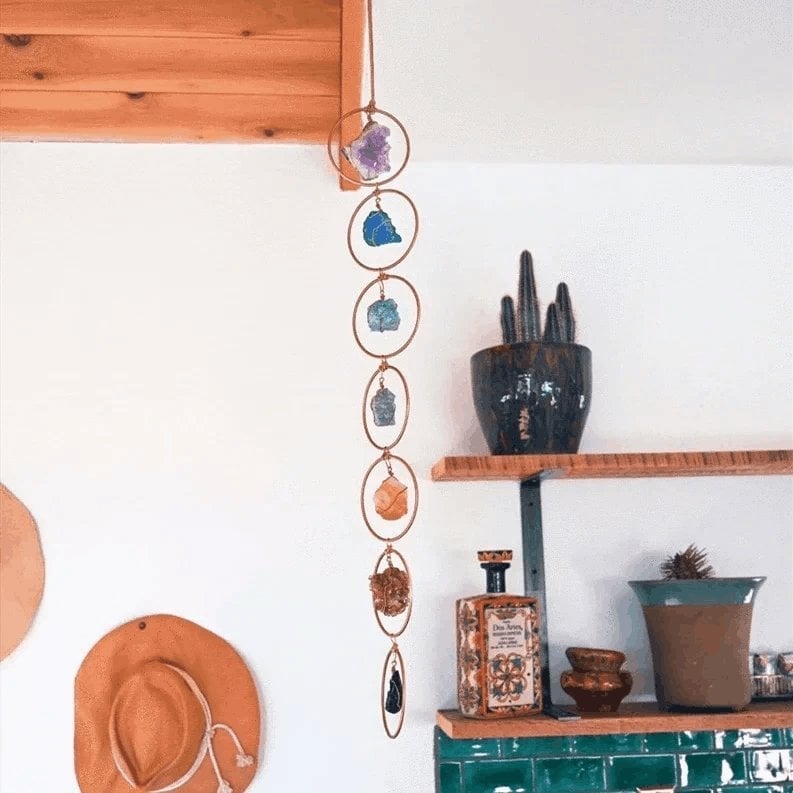 🔥LAST DAY SALE 69% OFF-Handmade Raw Crystal 7 Chakra Gemstone Wall Decor