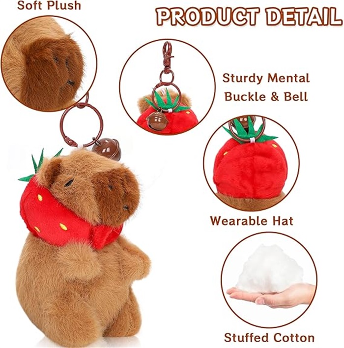 Capybara Plush Keychain Christmas Gift
