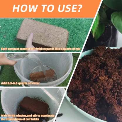 🔥 LAST DAY 60% OFF  - 🔥Premium Organic Coconut Coir Bricks for Plants(Collected from Pacific island countries)