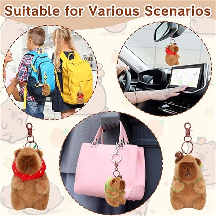 Capybara Plush Keychain Christmas Gift