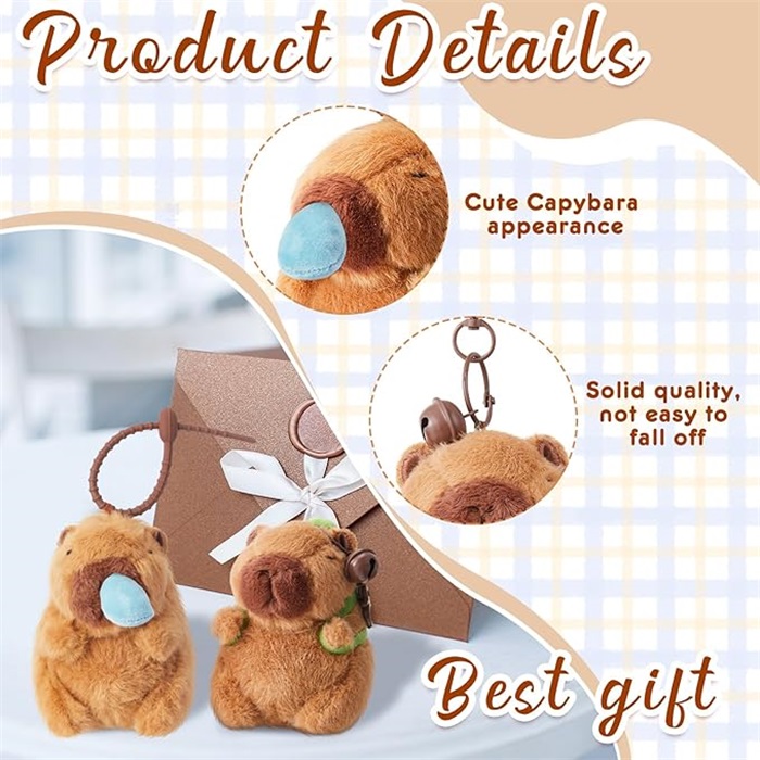 Capybara Plush Keychain Christmas Gift