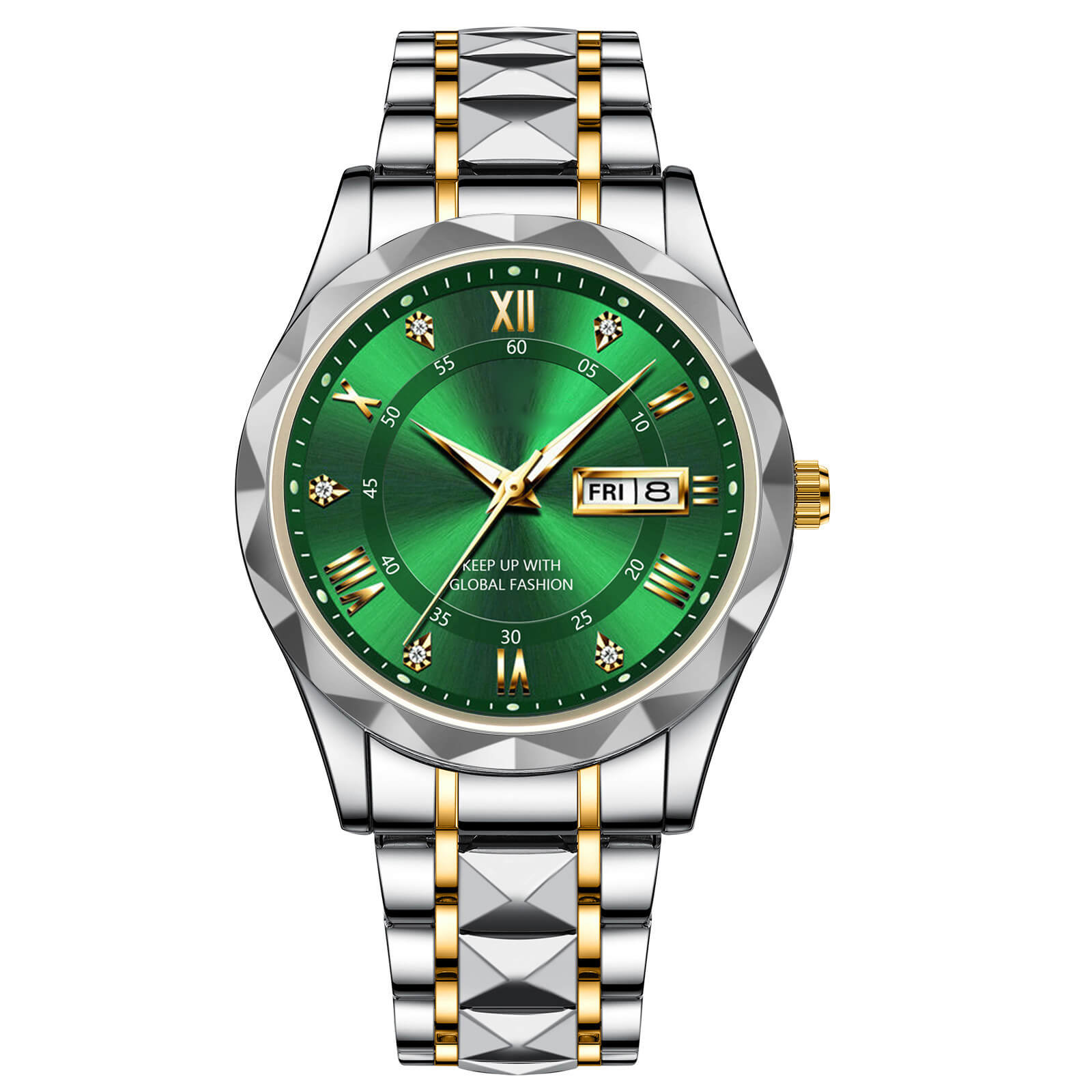 🔥LAST DAY SALE🎁Waterproof Luminous Stainless Steel Two-tone Quartz Men's Watch