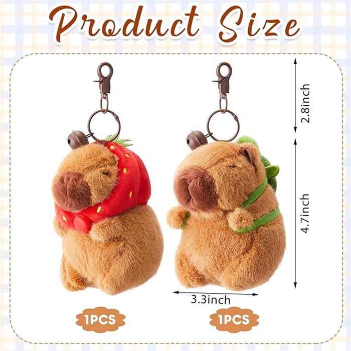 Capybara Plush Keychain Christmas Gift