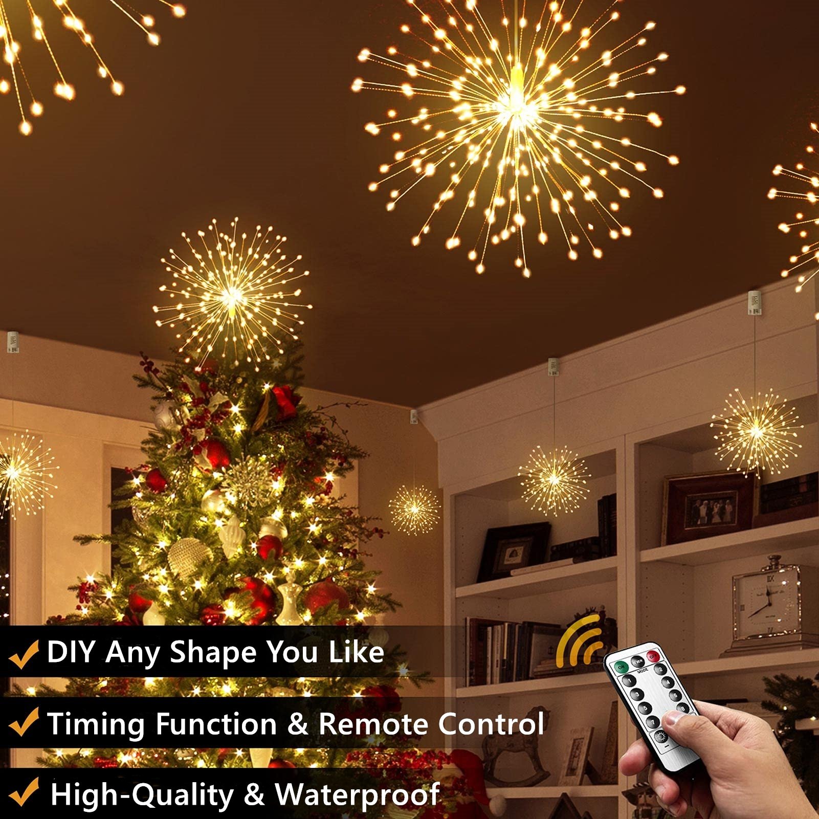 🎄Christmas Hot Sale 49%OFF-✨Hanging Starburst Fairy Lights for Christmas 🎅