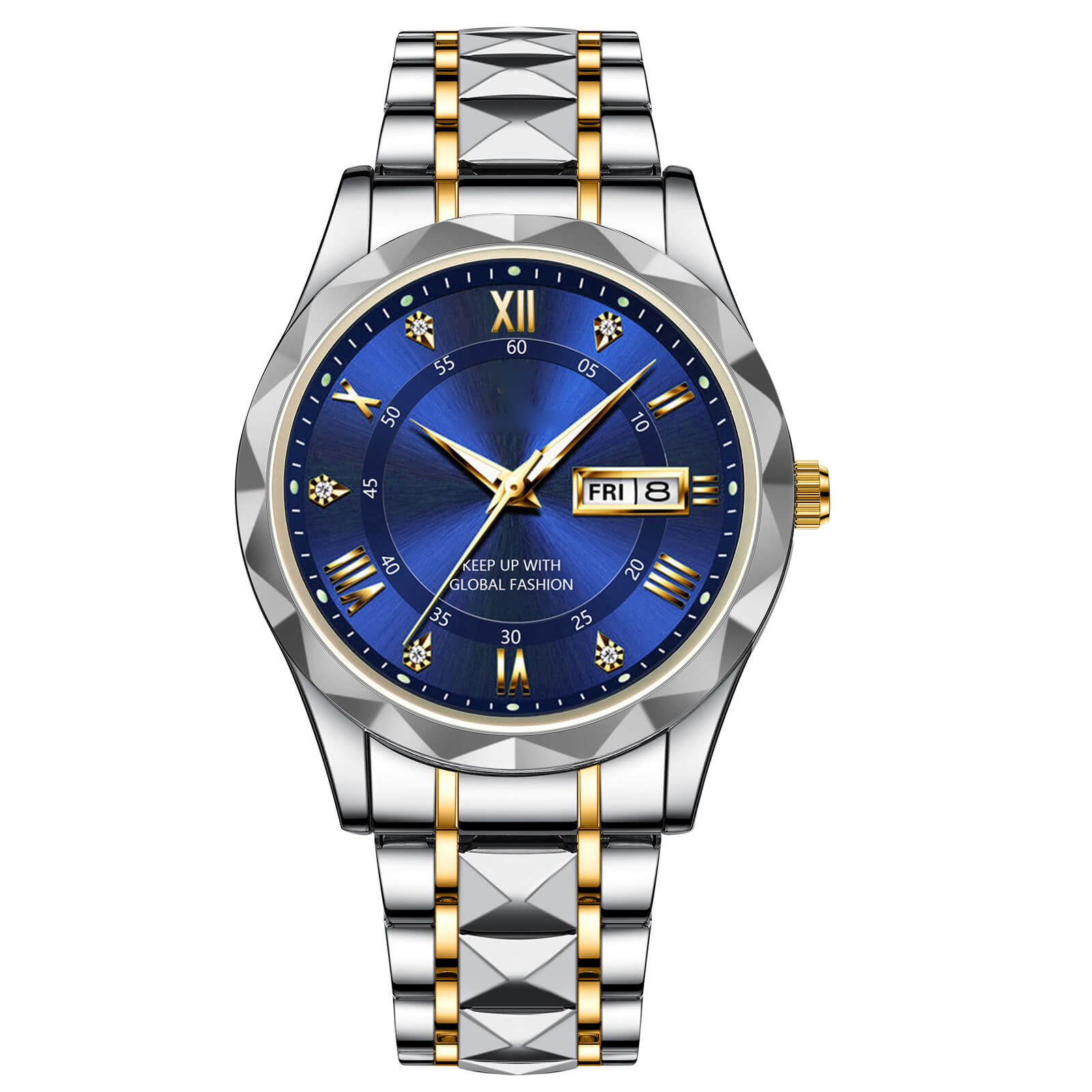 🔥LAST DAY SALE🎁Waterproof Luminous Stainless Steel Two-tone Quartz Men's Watch