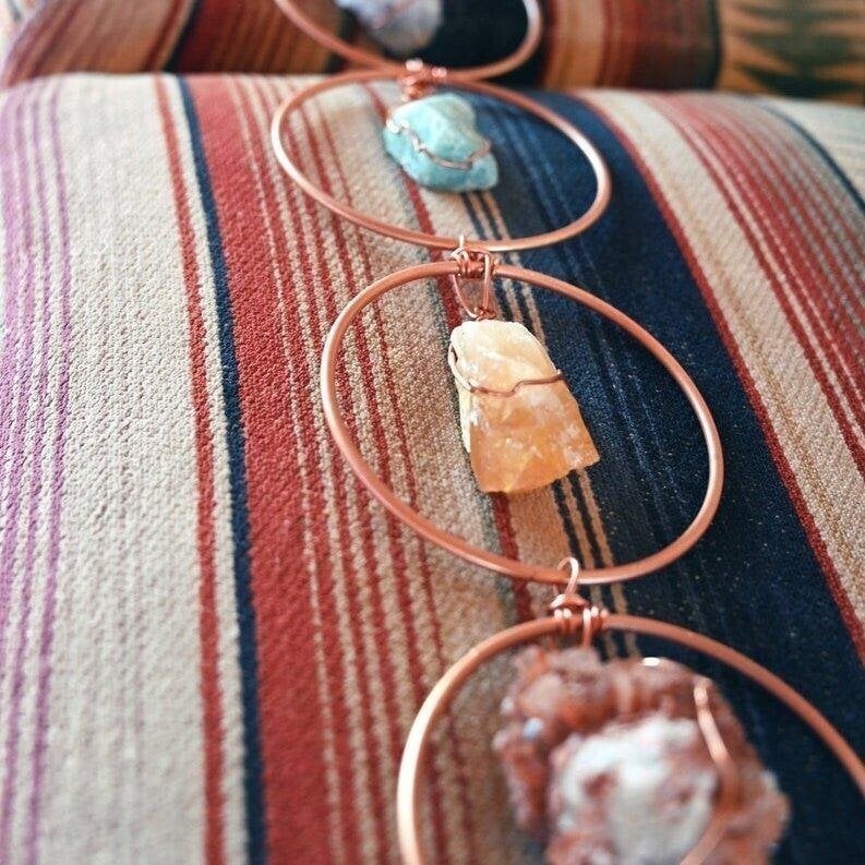 🔥LAST DAY SALE 69% OFF-Handmade Raw Crystal 7 Chakra Gemstone Wall Decor