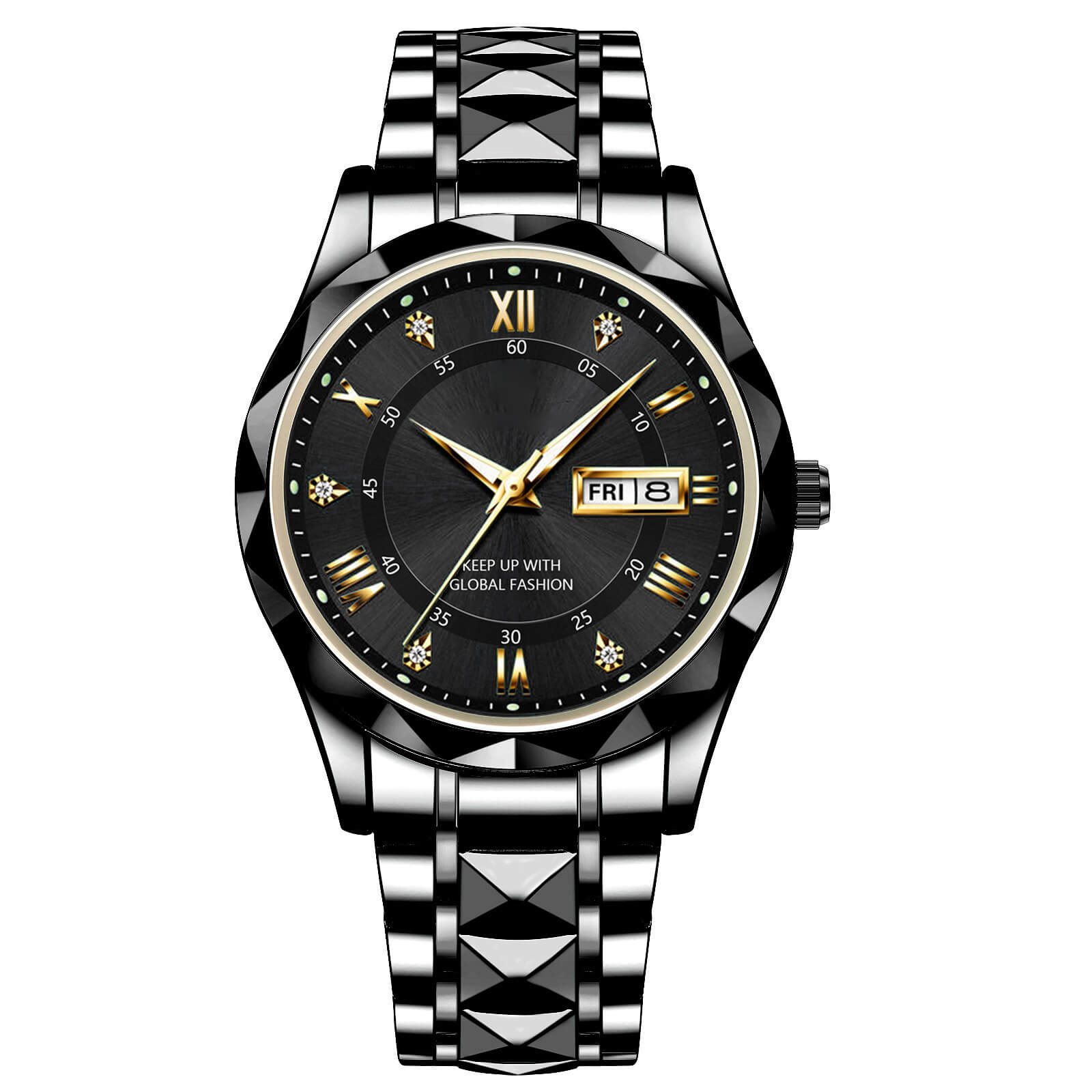 🔥LAST DAY SALE🎁Waterproof Luminous Stainless Steel Two-tone Quartz Men's Watch
