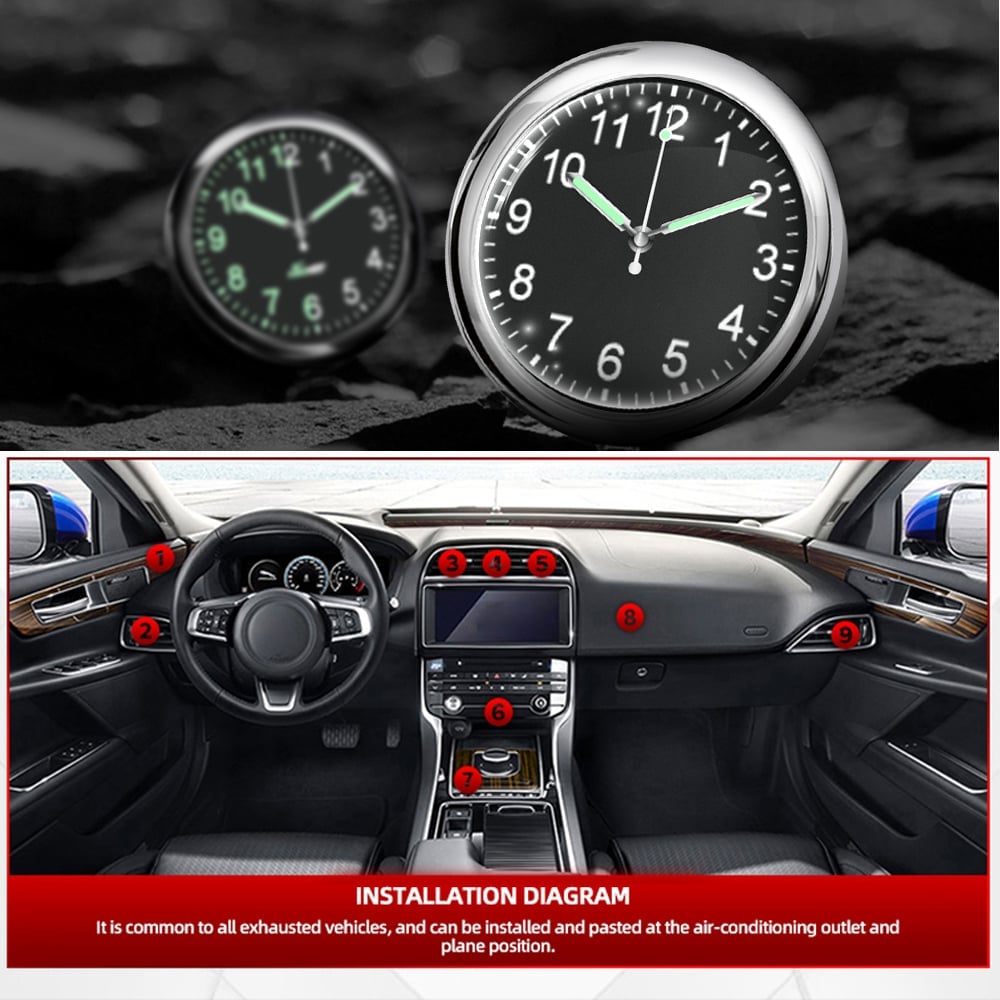 🔥Vintage gift-Luminous decoration mini clock for car/motorcycle/Sewing machine