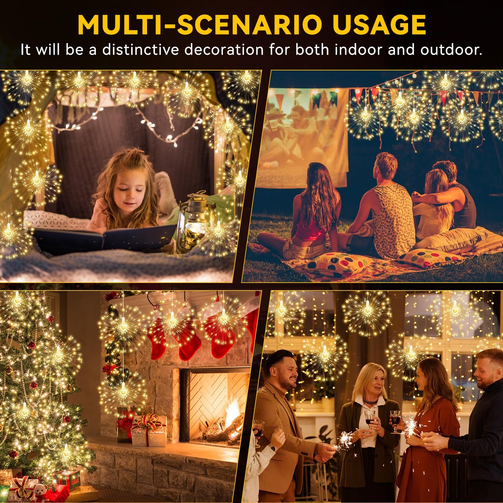 🎄Christmas Hot Sale 49%OFF-✨Hanging Starburst Fairy Lights for Christmas 🎅