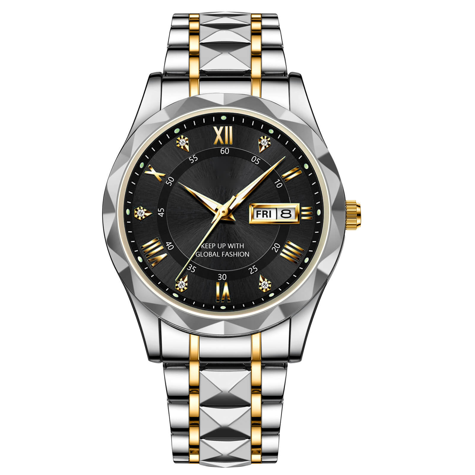 🔥LAST DAY SALE🎁Waterproof Luminous Stainless Steel Two-tone Quartz Men's Watch