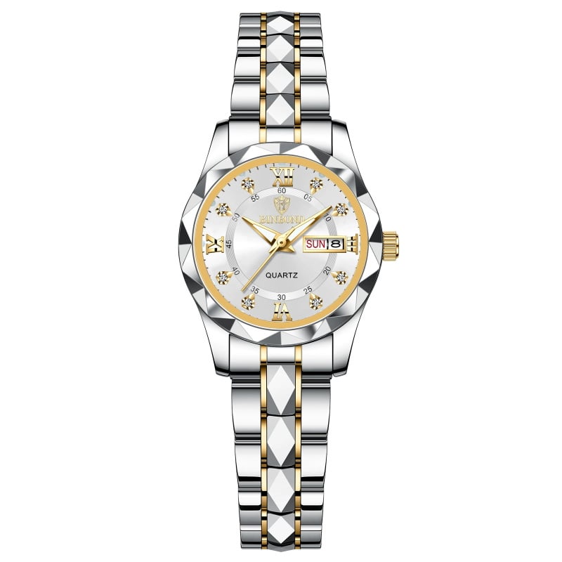 🔥LAST DAY SALE🎁Waterproof Luminous Stainless Steel Two-tone Quartz Men's Watch