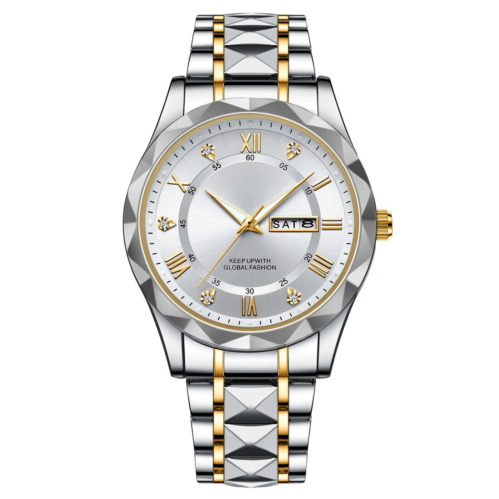 🔥LAST DAY SALE🎁Waterproof Luminous Stainless Steel Two-tone Quartz Men's Watch