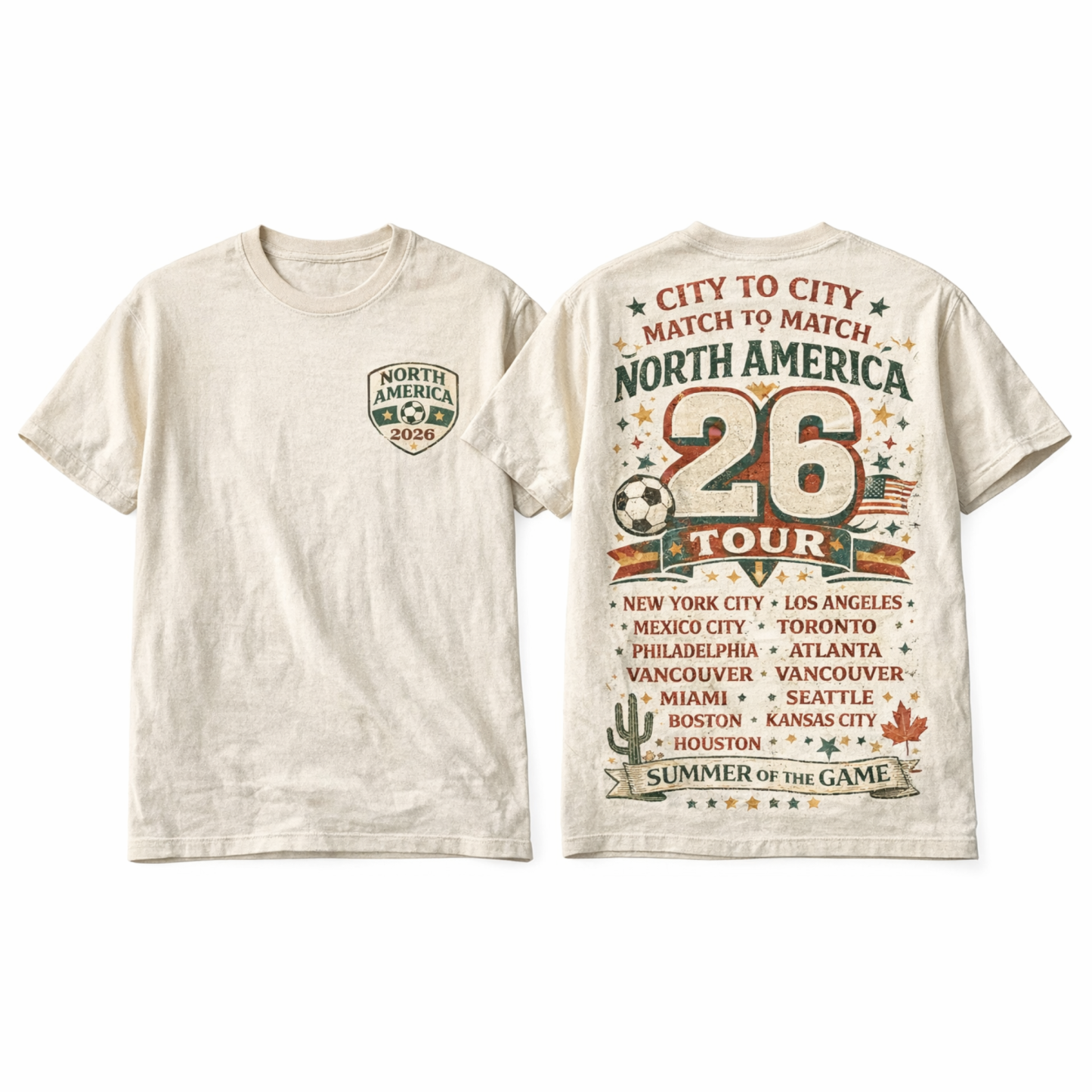 2026 North America Football Tour Vintage Graphic T-Shirt