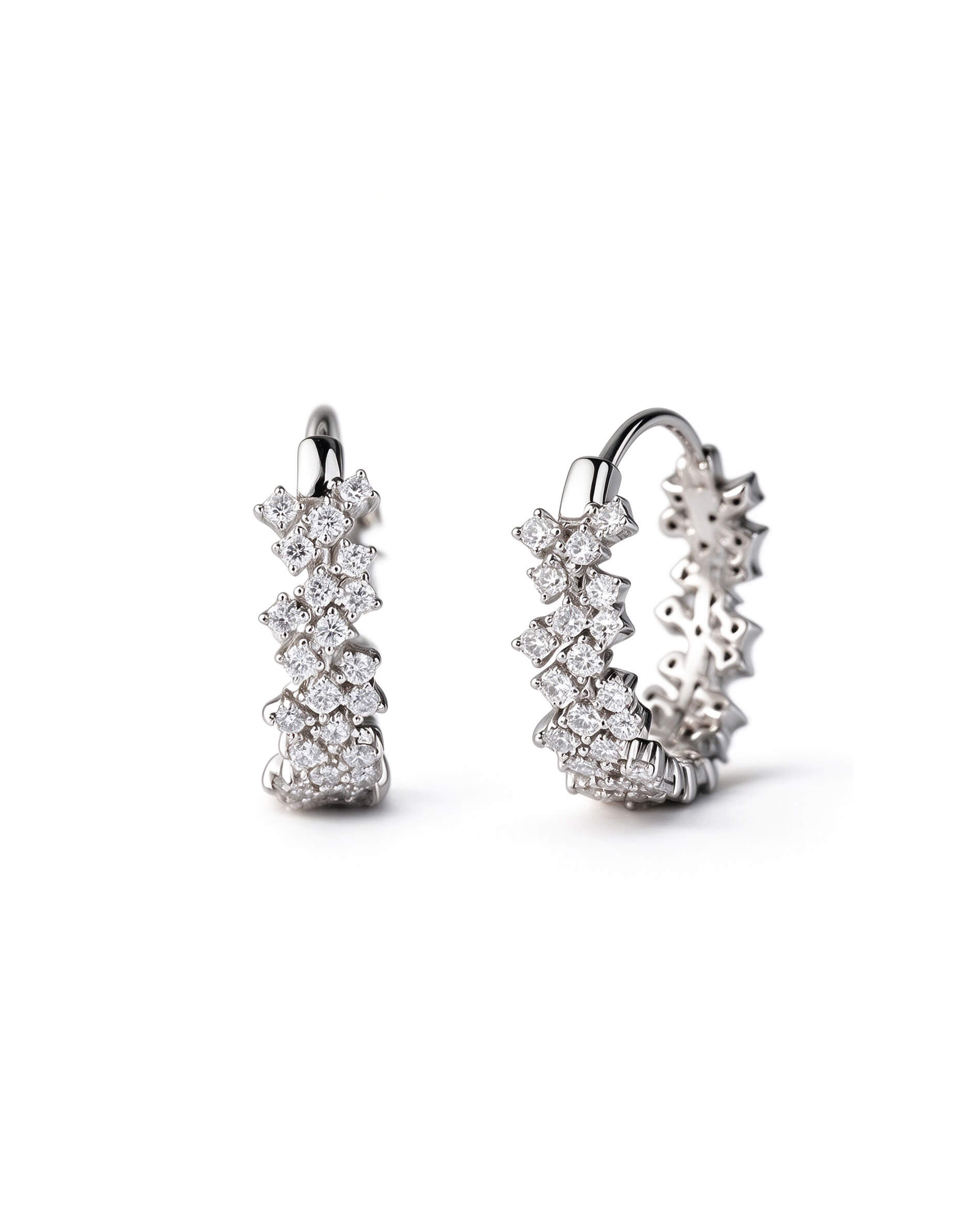 Elvarine Scatter Round Lab Diamond Hoop Earrings