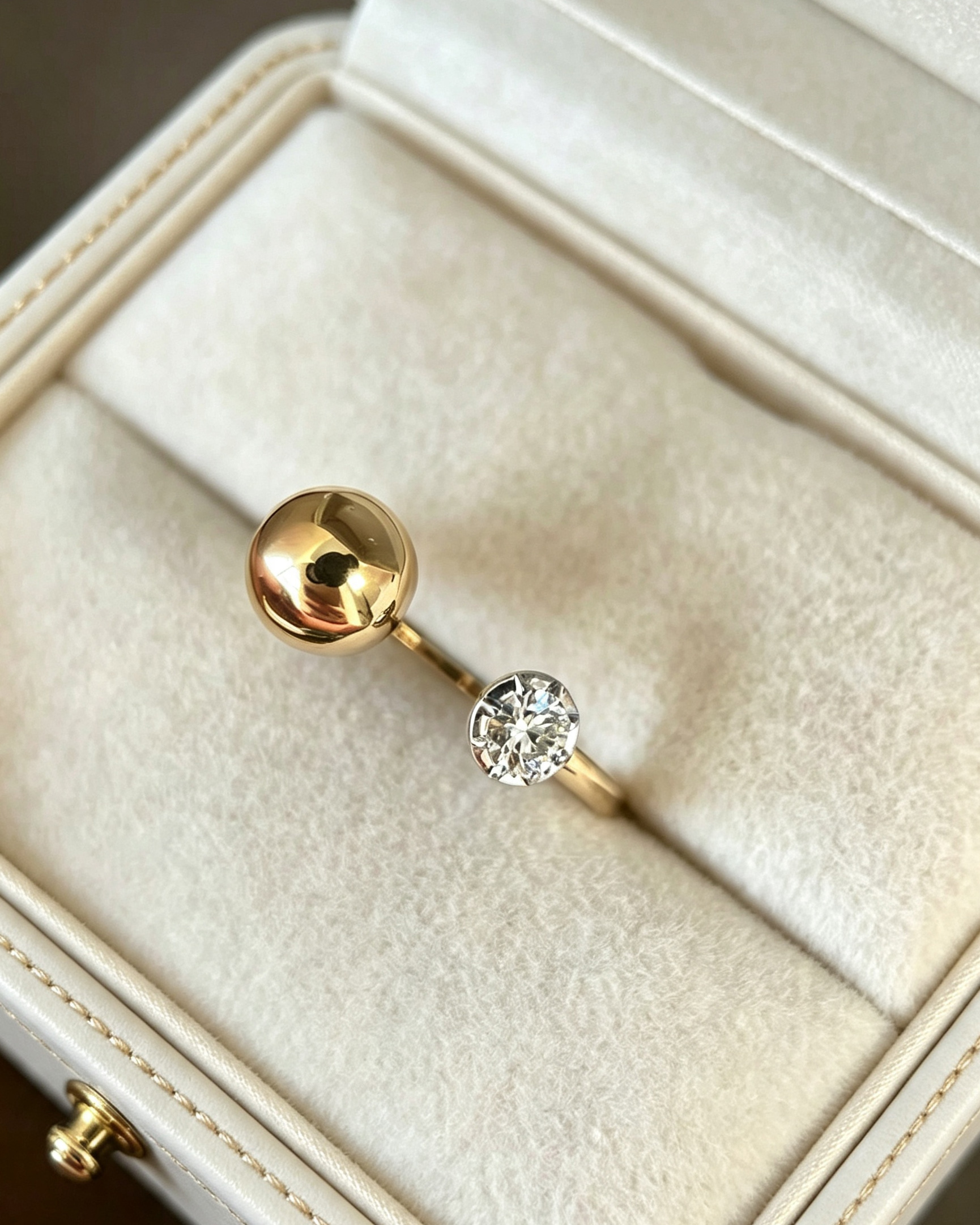 Elowen Orb Diamond Open Ring