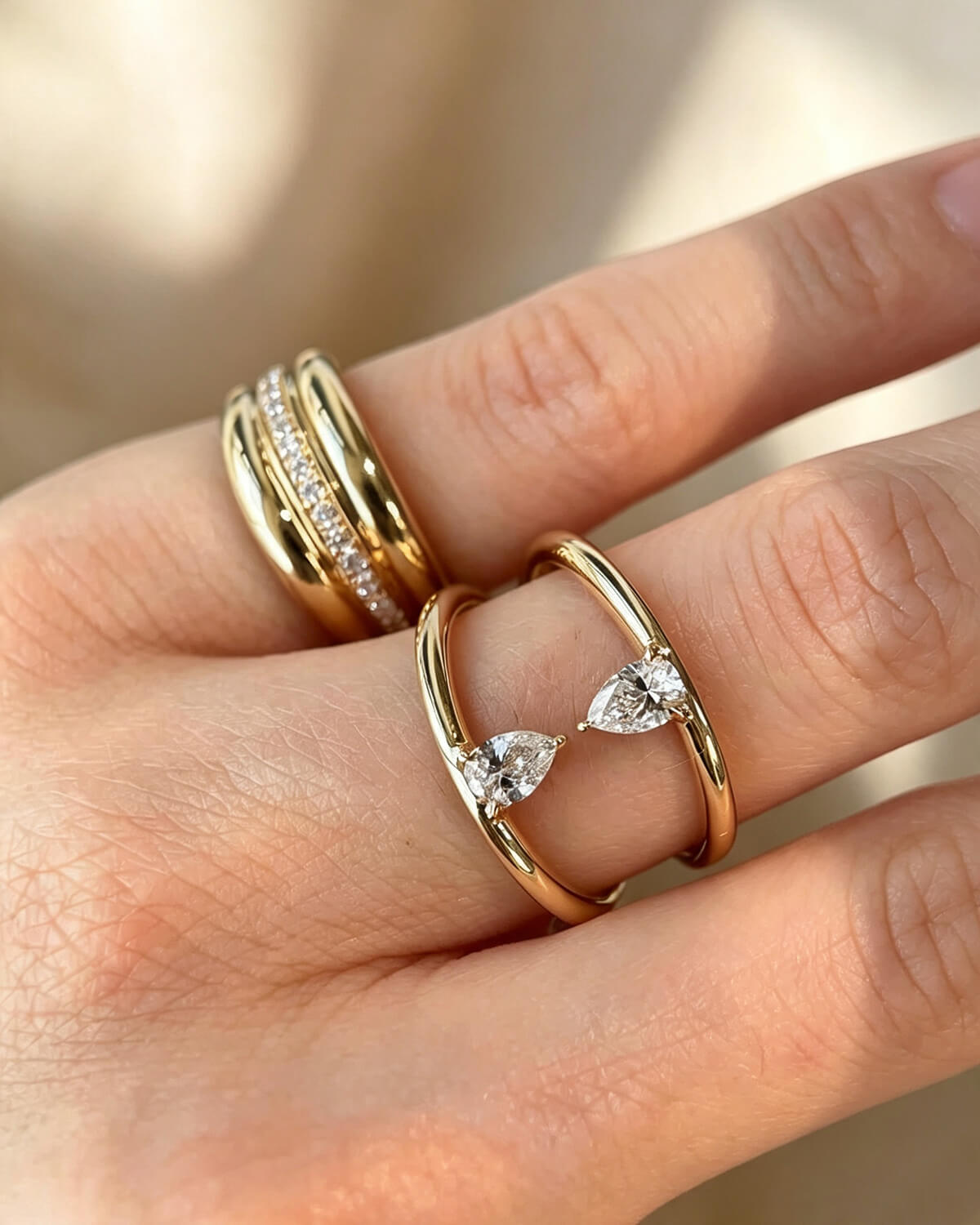 Aveline Twin Pear Diamond Ring