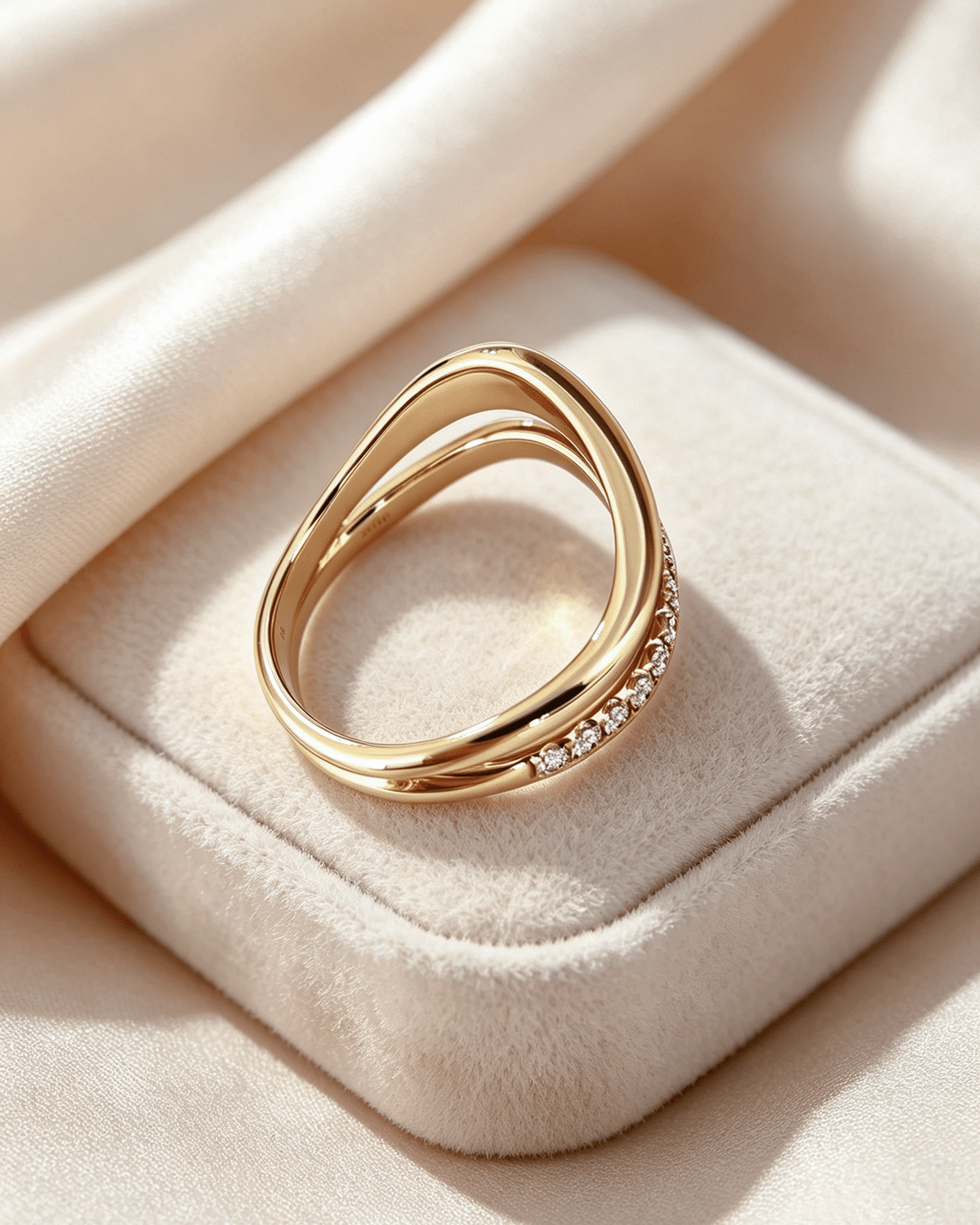 Virelle Wave Diamond Double Ring