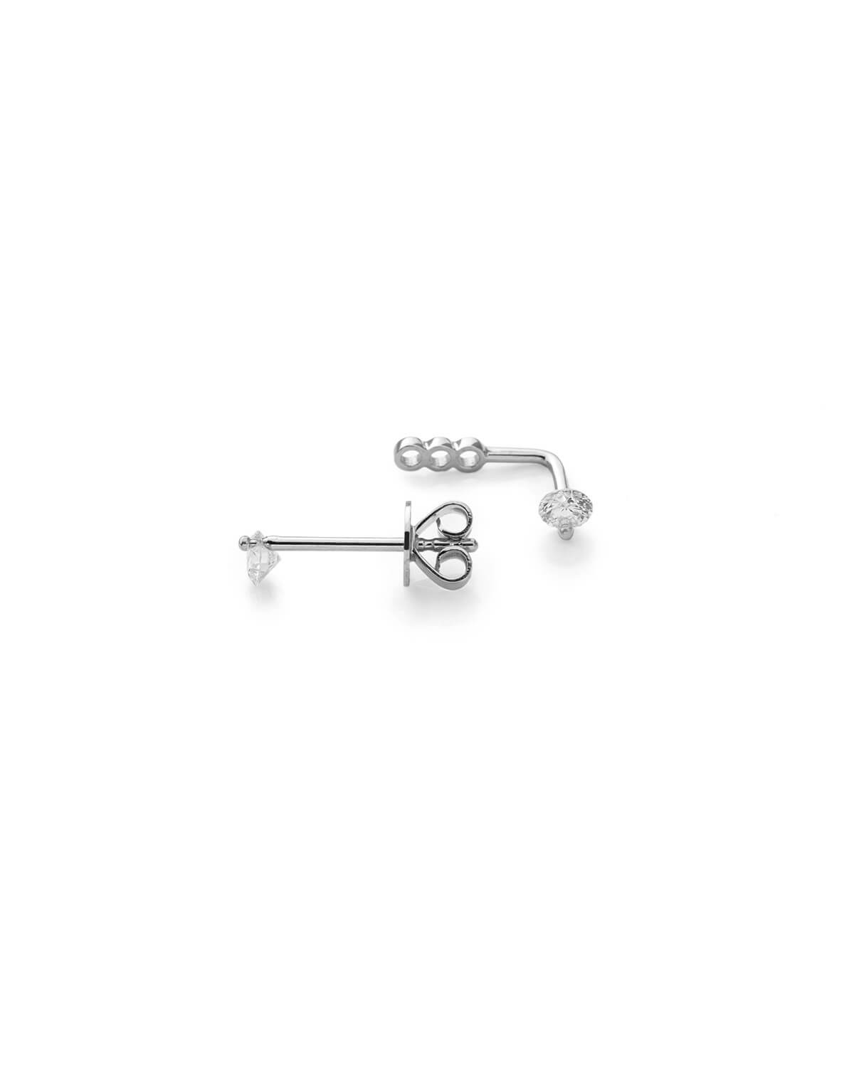 Aveline L-Shape Diamond Stud Earrings