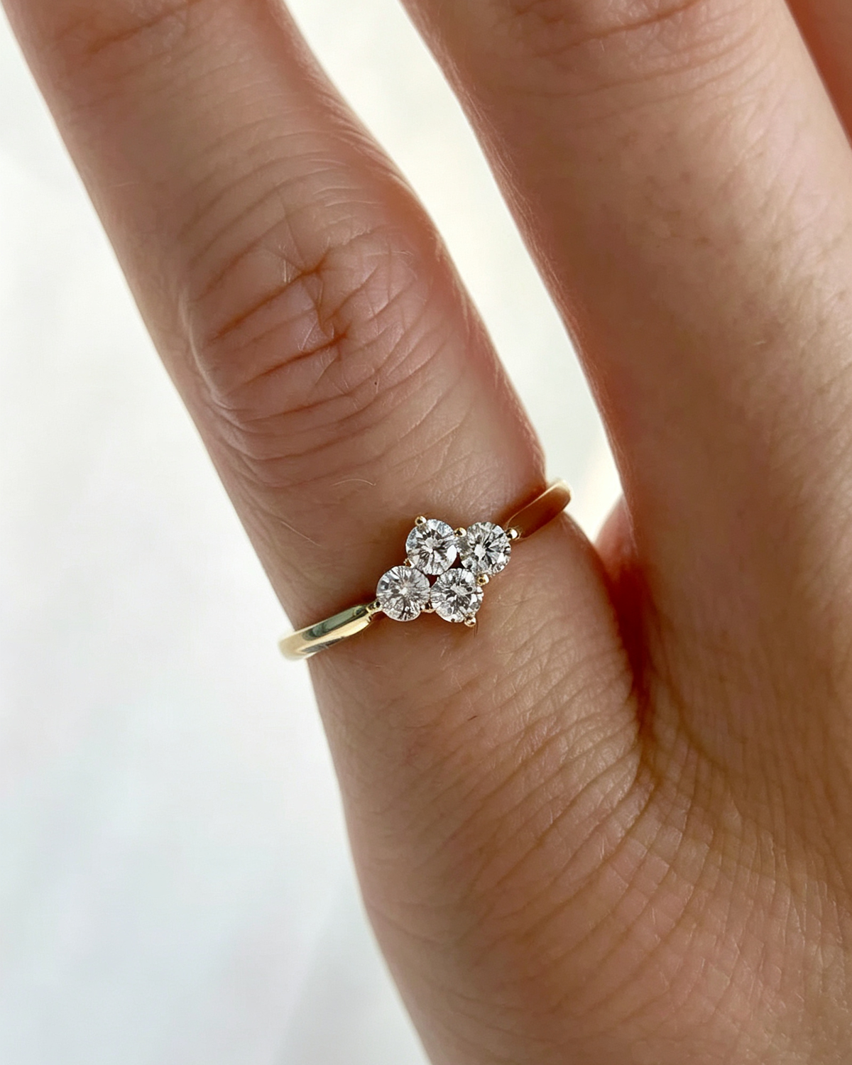Avelune Quad Round Diamond Cluster Ring