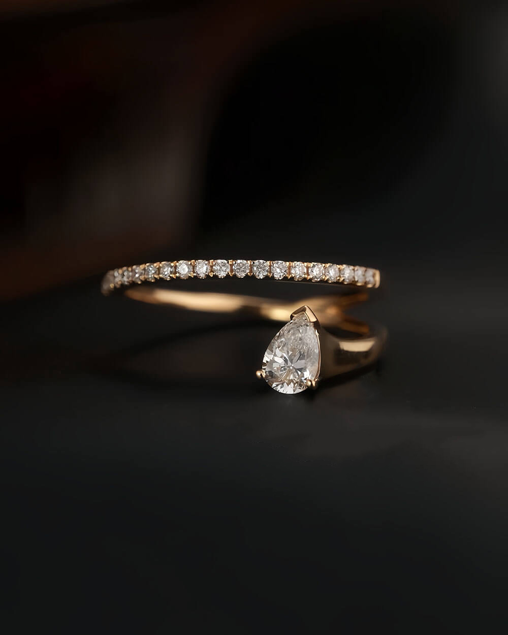 Astra Bloom – Pear Shaped Double Layer Ring