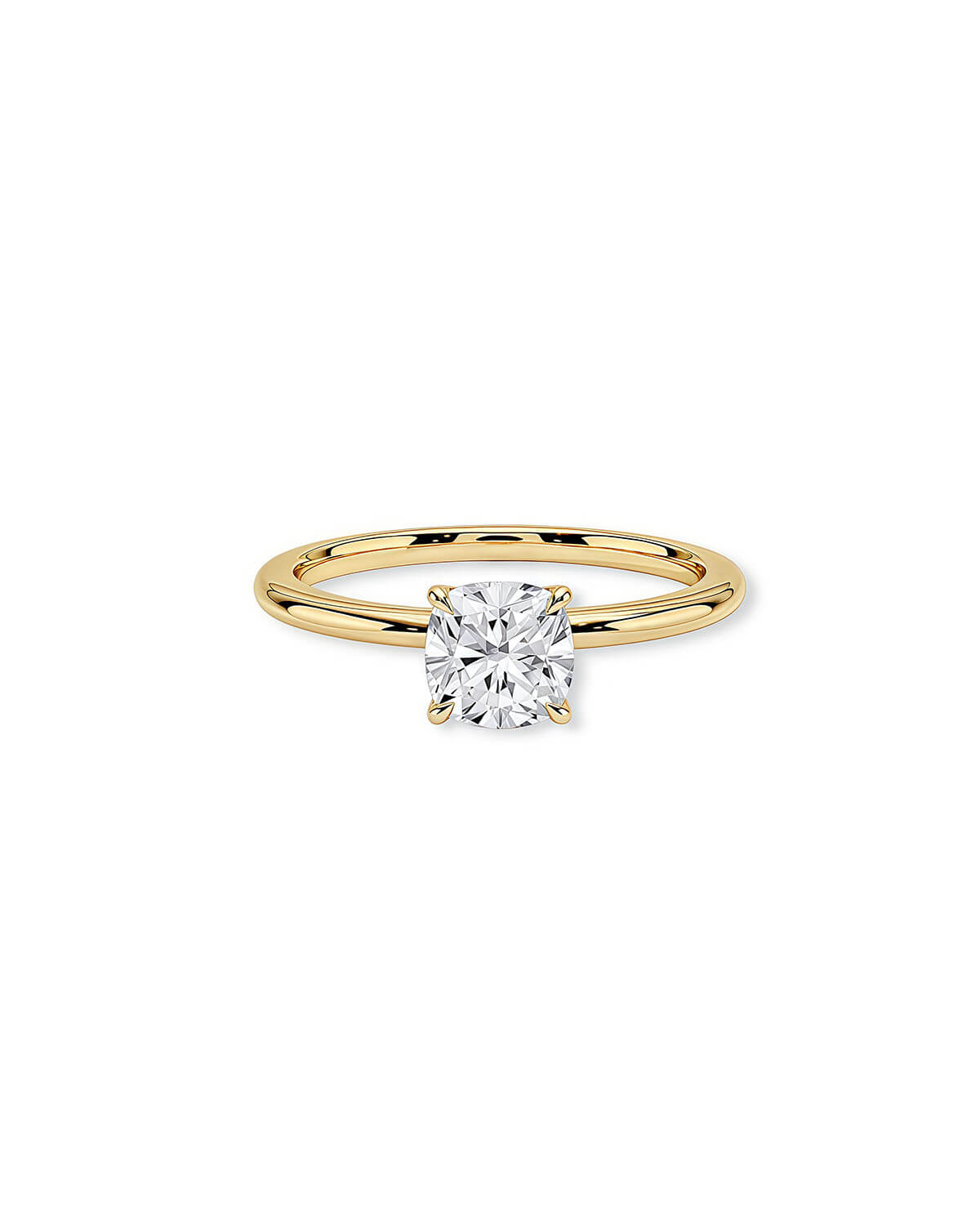 1 Carat Cushion Cut Diamond Rings 14k Gold on Silver-Opreshyne