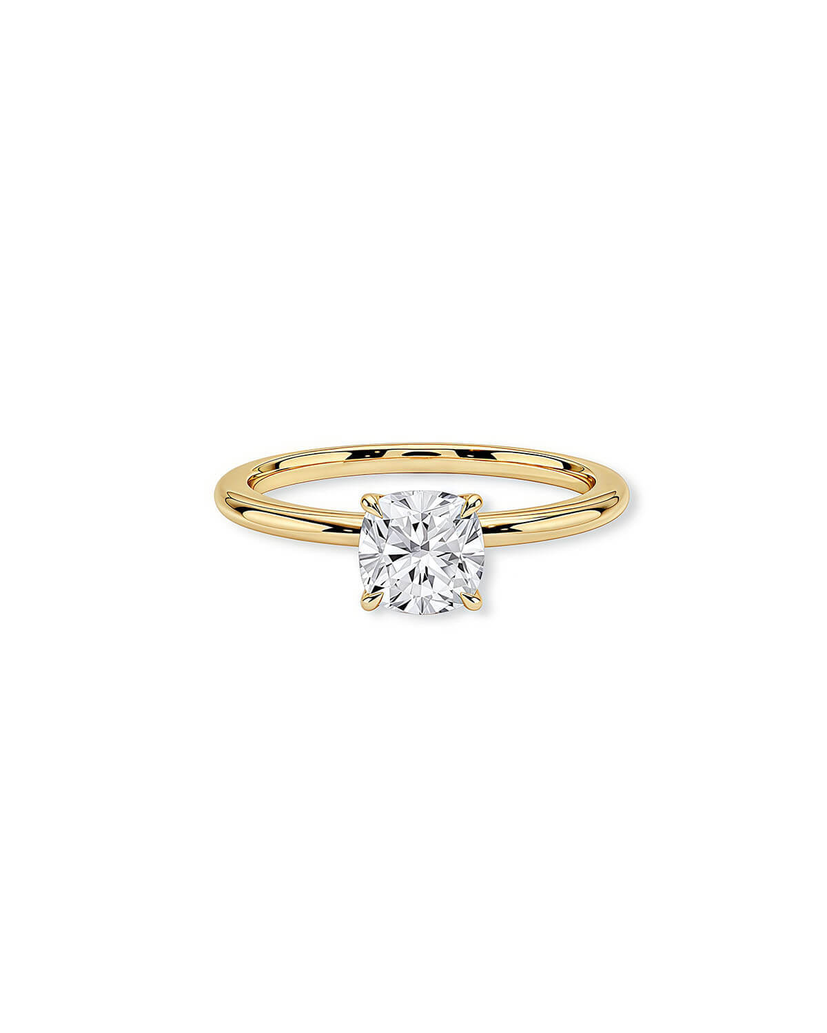 1 Carat Cushion Cut Diamond Rings 14k Gold on Silver-Opreshyne