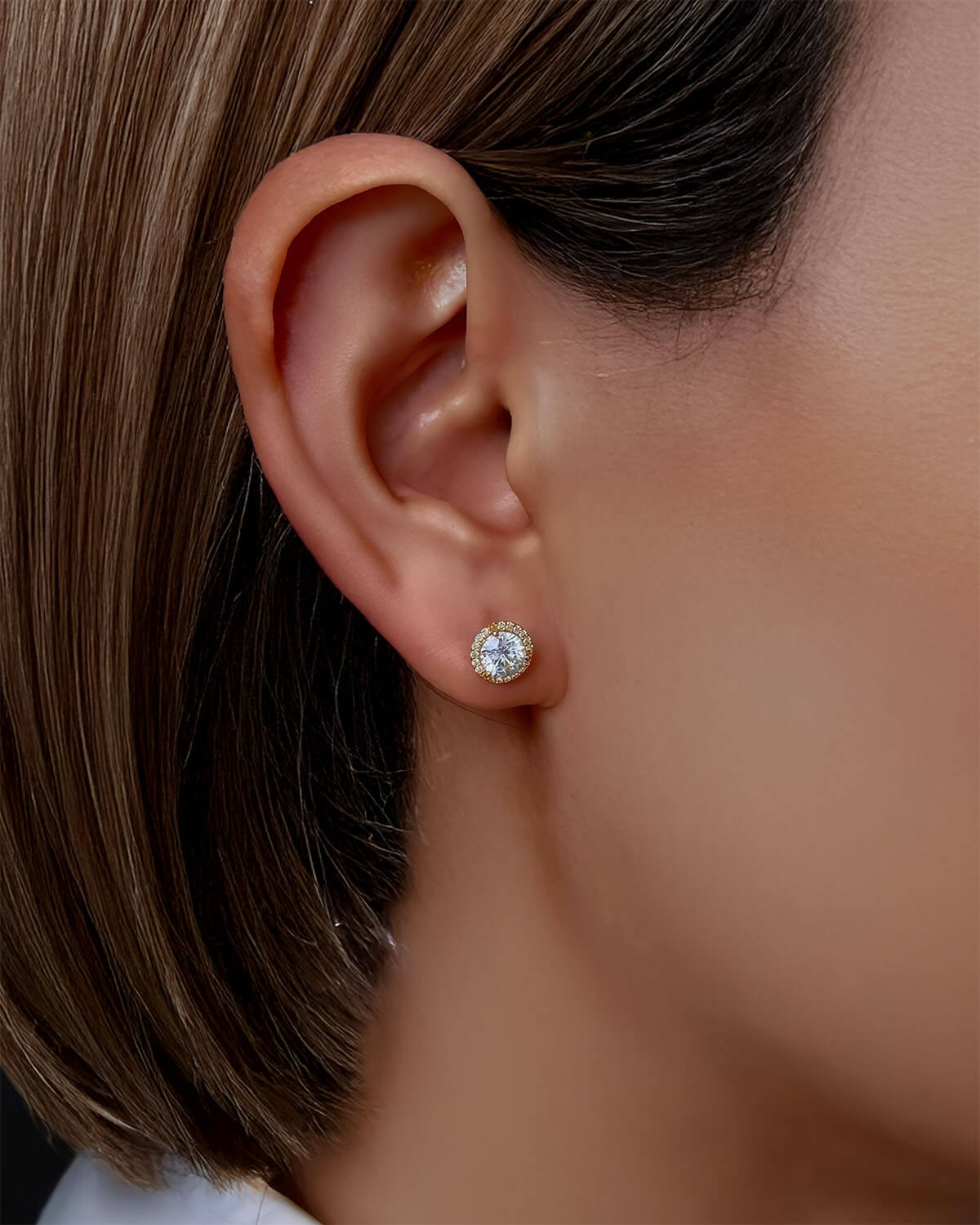 Halo Grace – 1 Carat Diamond Earrings Stud