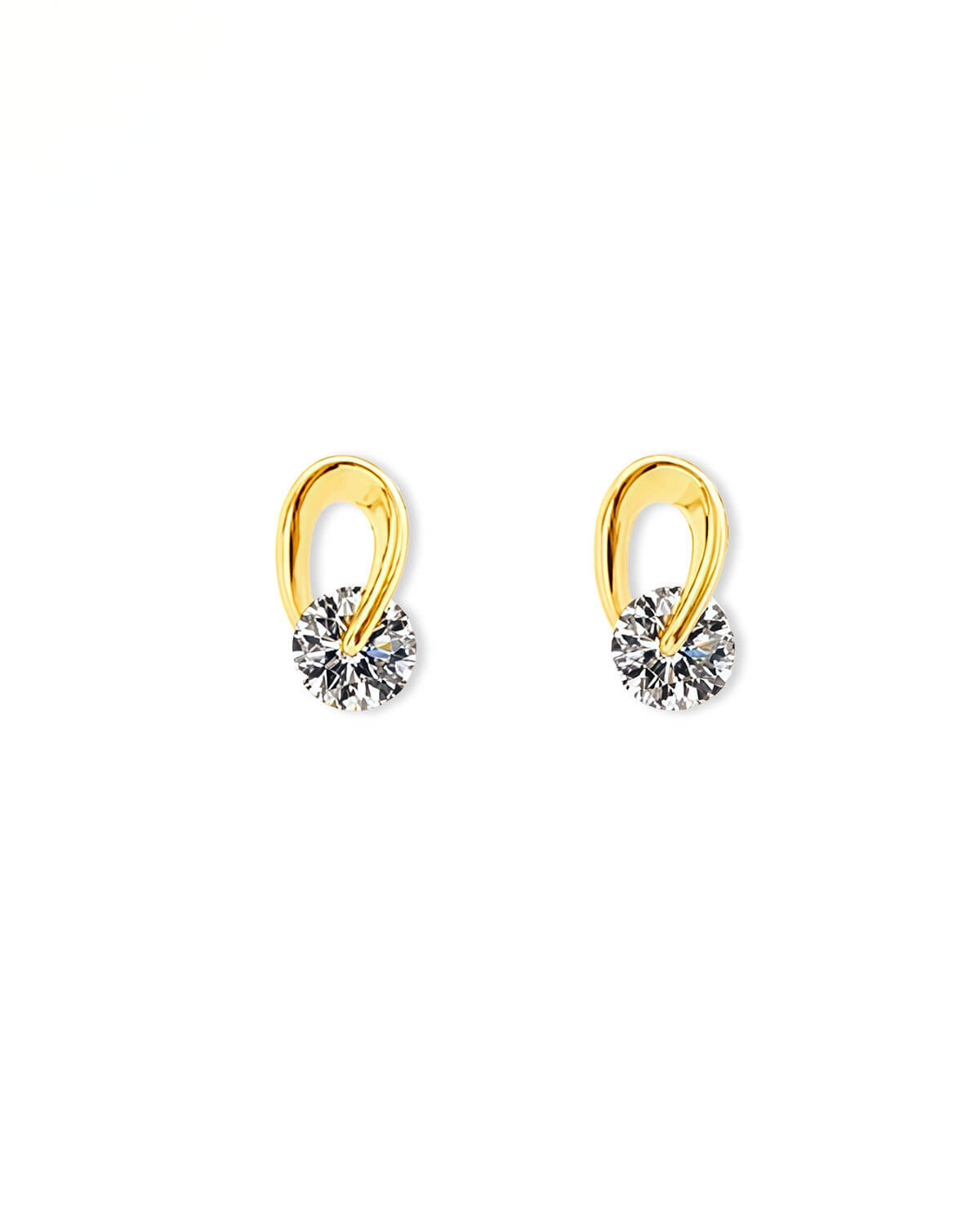 Fortune Orbit – Rotating Diamond Stud Earrings