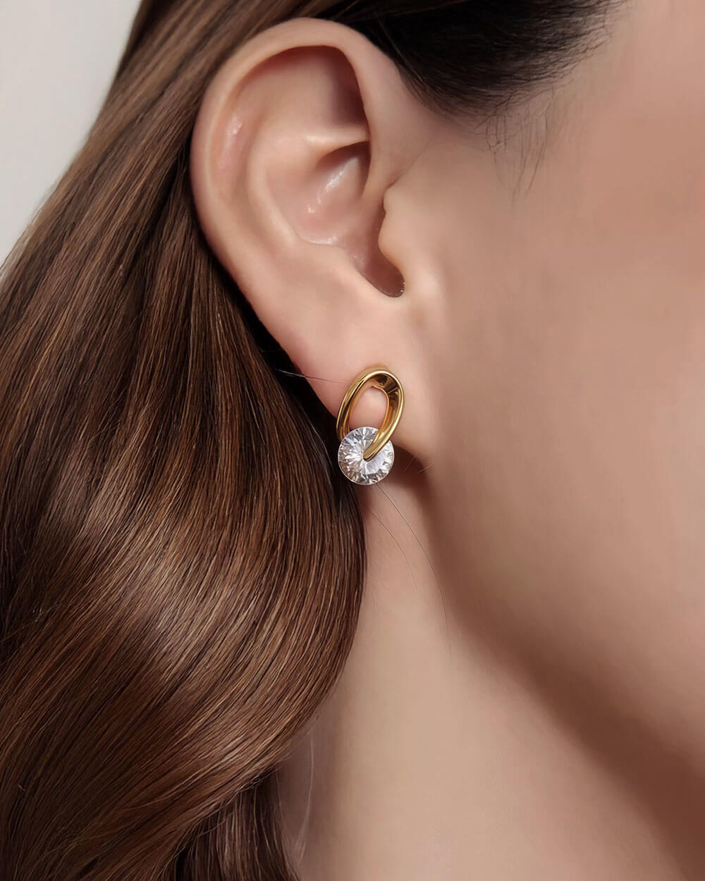 Fortune Orbit – Rotating Diamond Stud Earrings