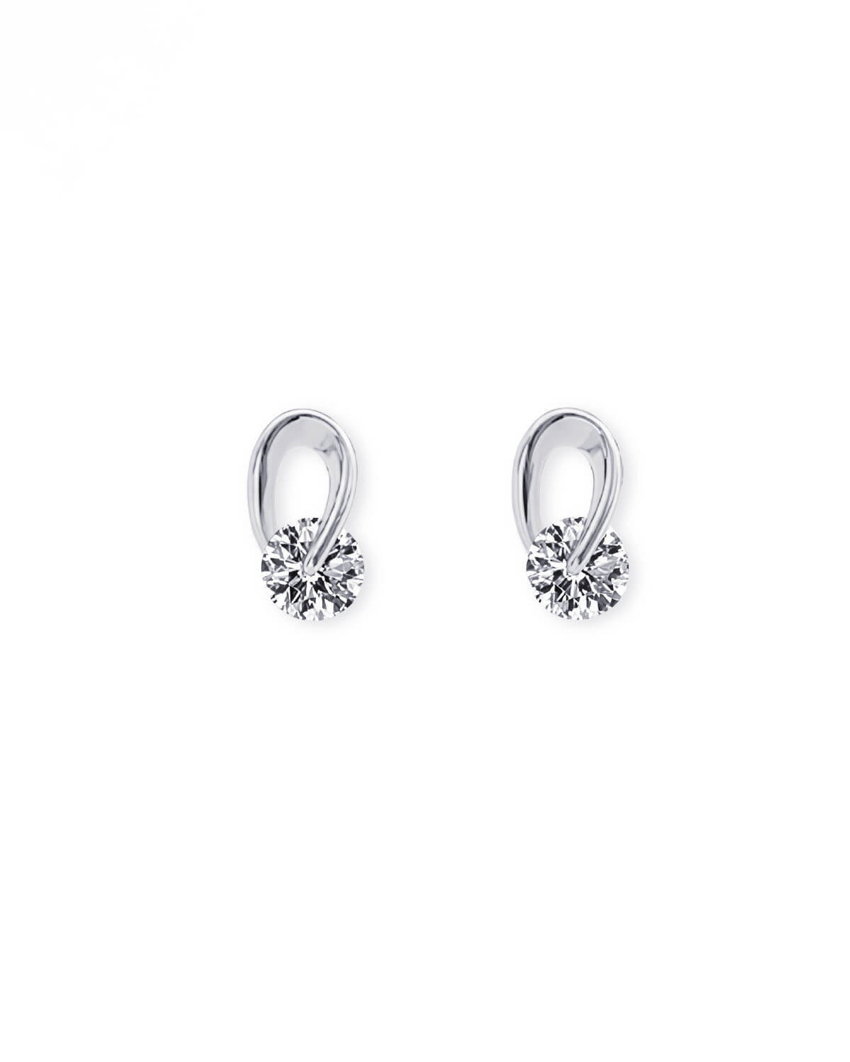 Fortune Orbit – Rotating Diamond Stud Earrings