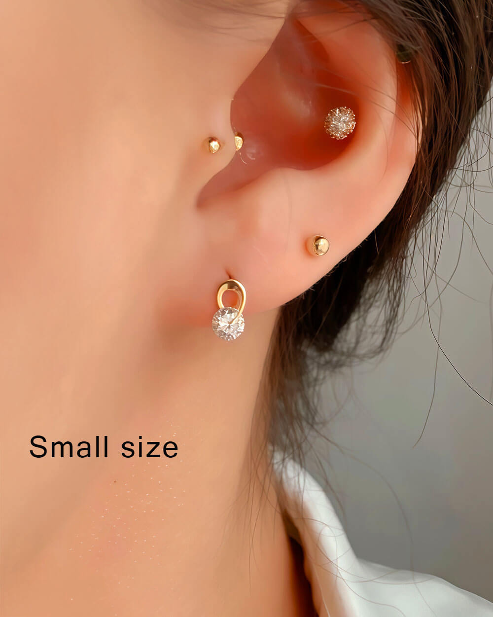 Fortune Orbit – Rotating Diamond Stud Earrings