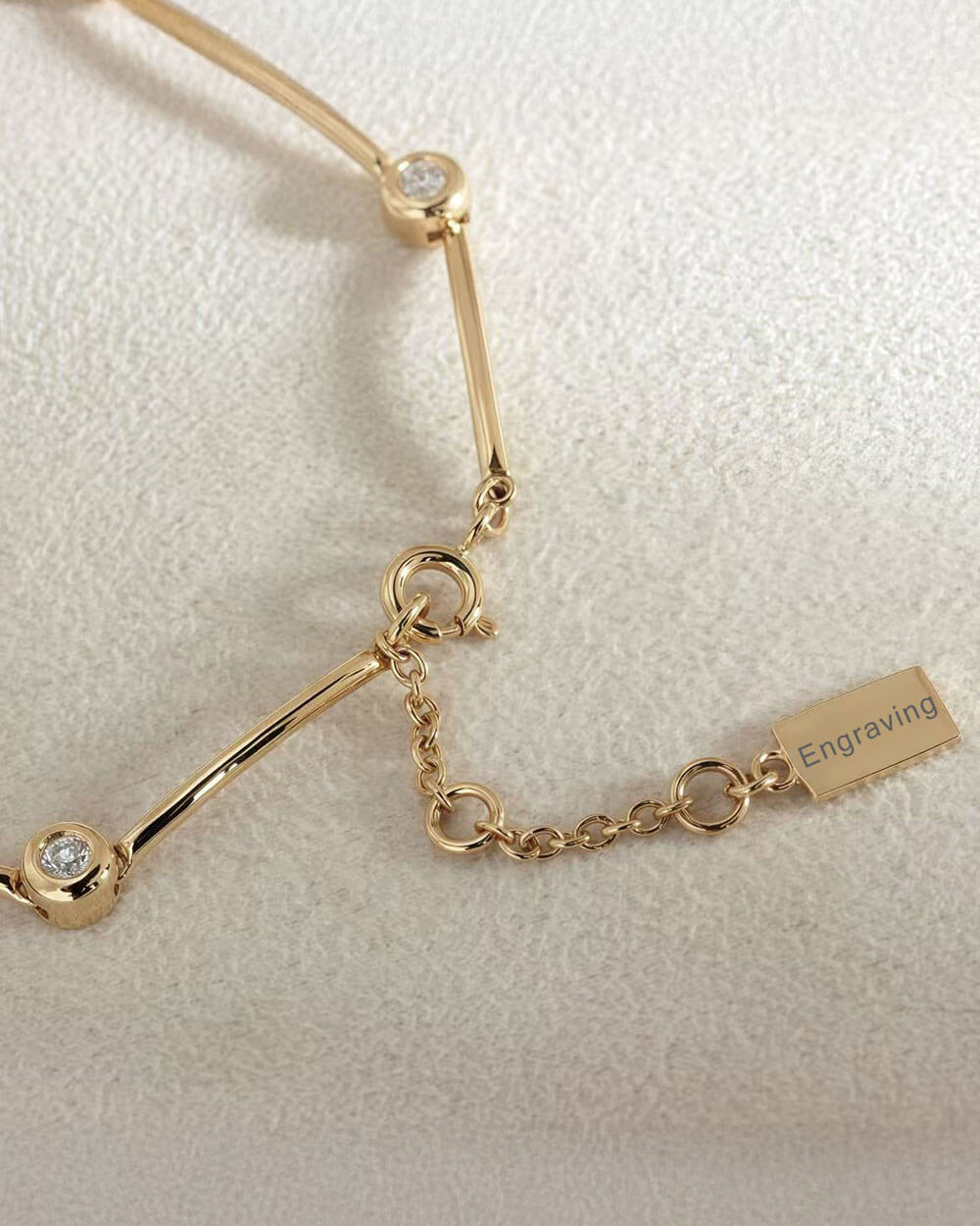 Halo Line – Bezel Diamond Necklace