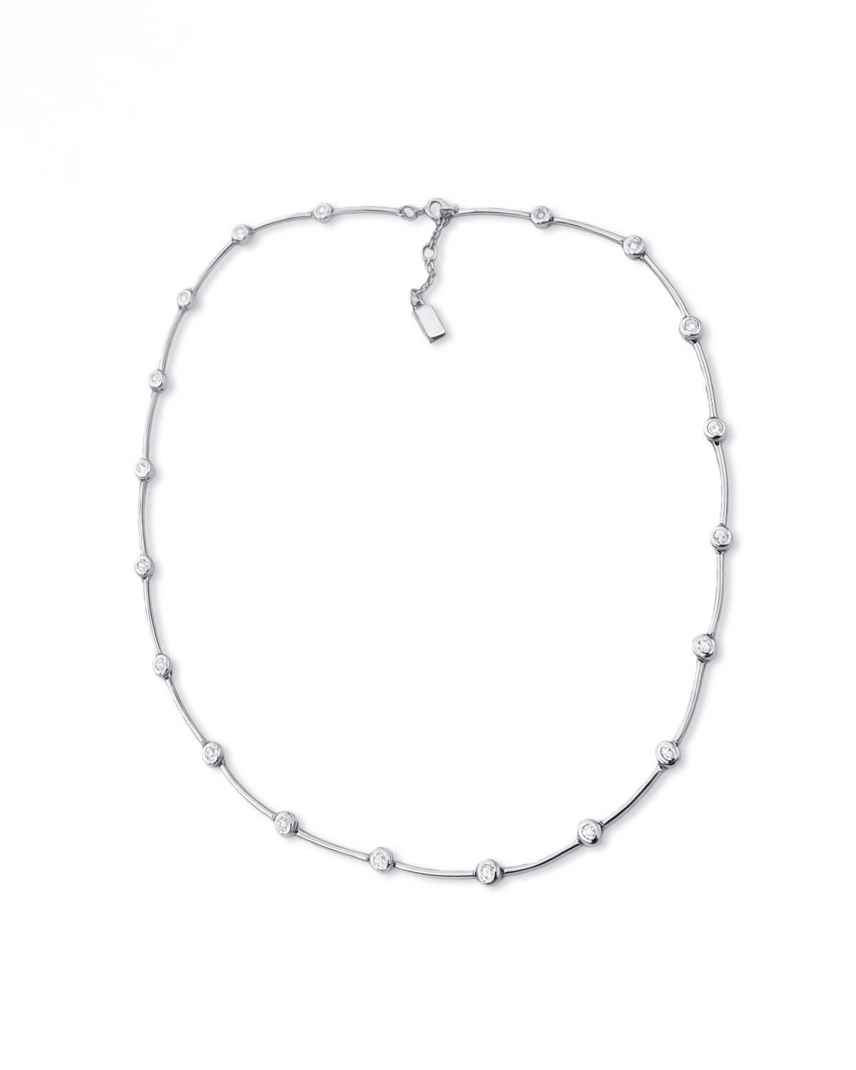 Halo Line – Bezel Diamond Necklace