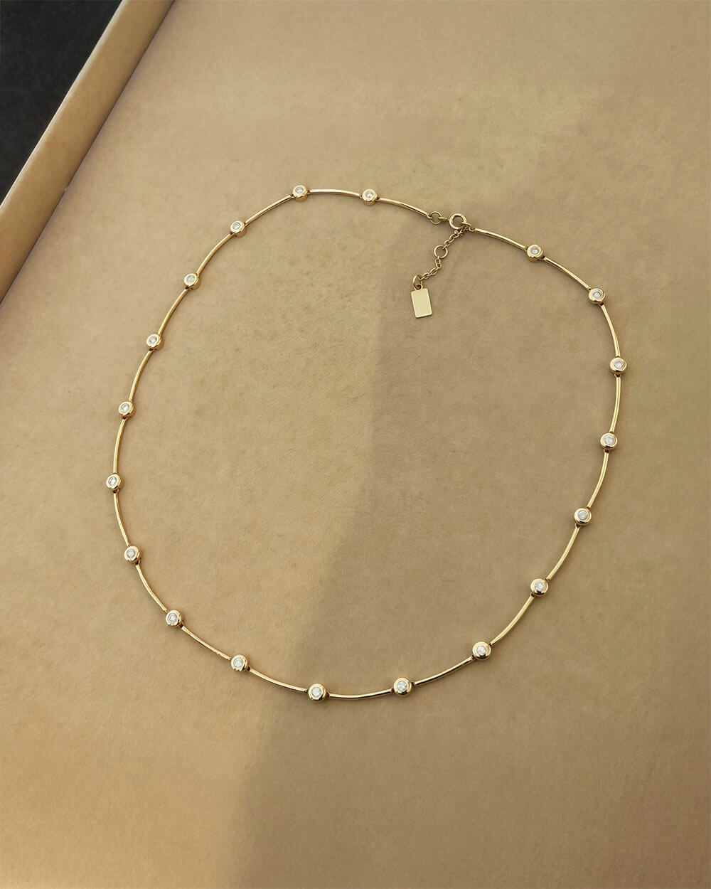 Halo Line – Bezel Diamond Necklace