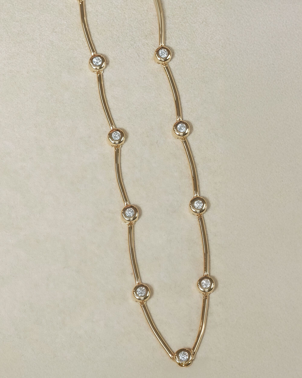 Halo Line – Bezel Diamond Necklace