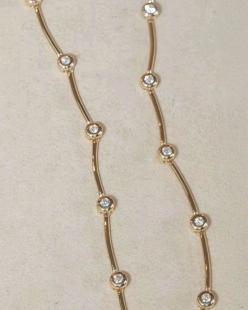 Halo Line – Bezel Diamond Necklace