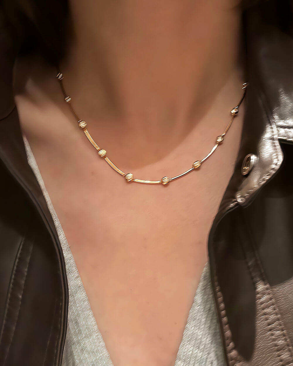 Halo Line – Bezel Diamond Necklace